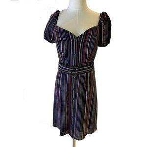 NWT Women's black dress colorful stitching details